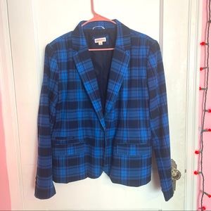 Blue Tartan Plaid Blazer: Target/Merona Size 18